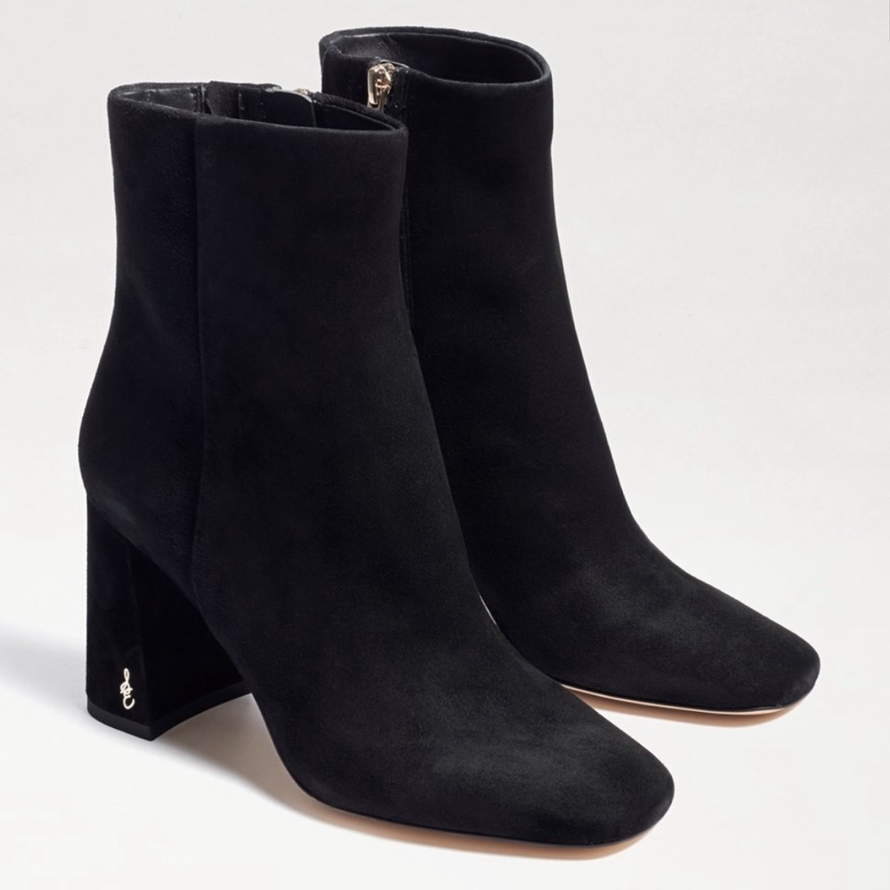 Sam Edelman Women Codie High Block Heel Suede/Leather Booties Shoes Size 7.5 NIB - Picture 2 of 14